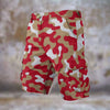 San Francisco Football Camo Men's Cargo Shorts – Red Gold Streetwear Game Day Shorts – breathable comfort wear, breathable comfort wear, image 1.0