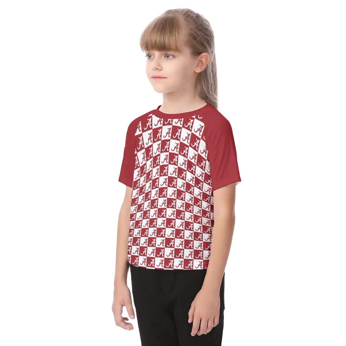 Alabama - Crimson Tide Kid's Raglan Sleeve T-shirt White varsity sports apparel