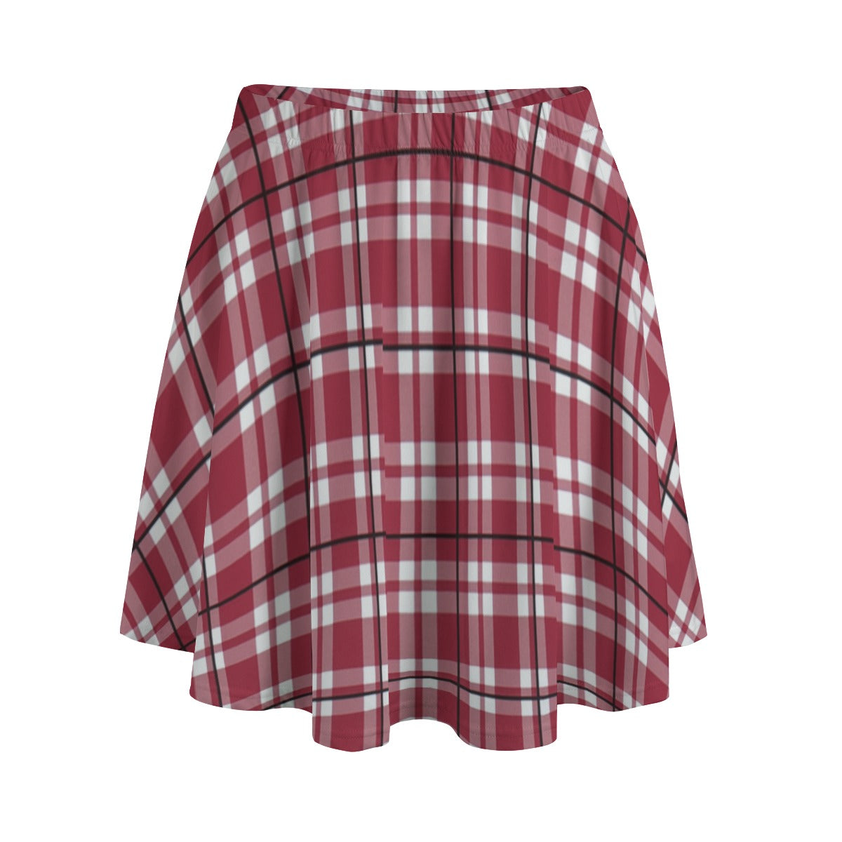 Alabama Crimson Tide Tartan Plaid Crimson White Women's Bazyrey Skirts With pocket