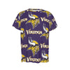 Minnesota Vikings Short Sleeve T-Shirt purple gold football outfit back view