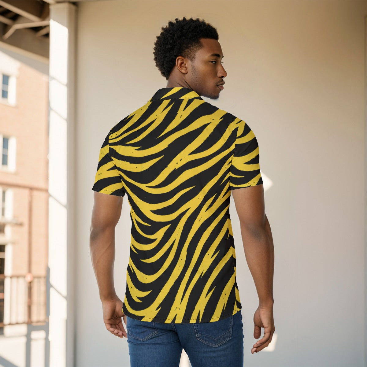 Pittsburgh Football Yellow Black Zebra Men's Shirt