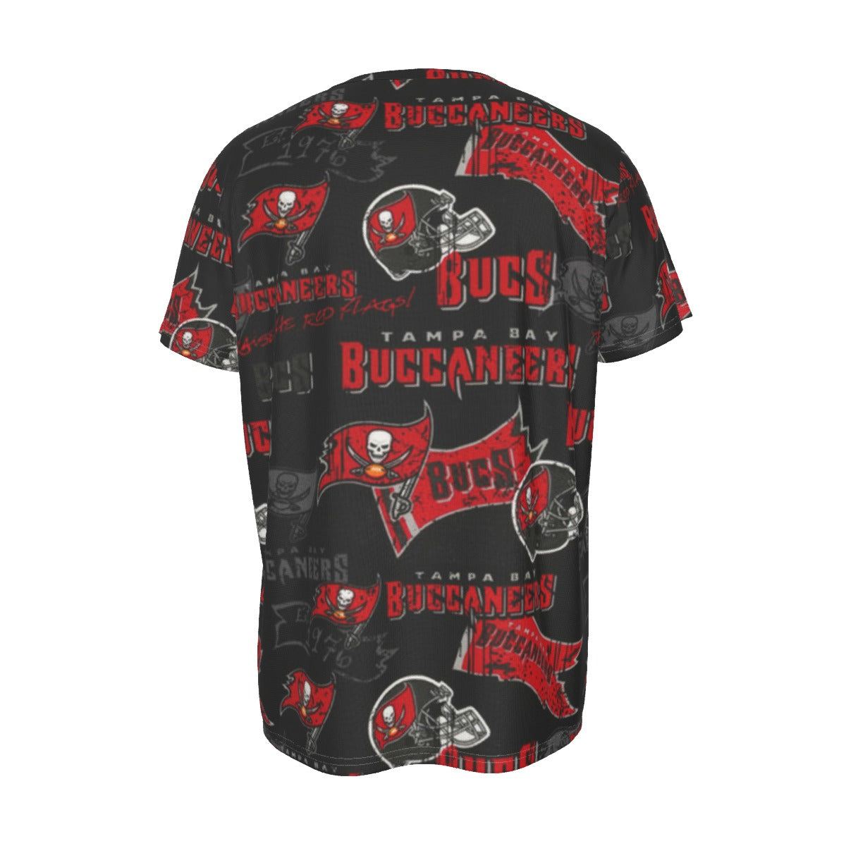 tampa-bay-buccaneers-short-sleeve-t-shirt red pewter football outfit detail