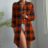 kansas jayhawks tartan plaid oversized button up women shirt illinois fighting illini tartan plaid oversized button up women shirt women's long sleeve shirt dress women tartan plaid game day fashion