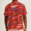 Arsenal FC  Men's Hawaiian Shirt With Button Closure |115GSM Cotton poplin