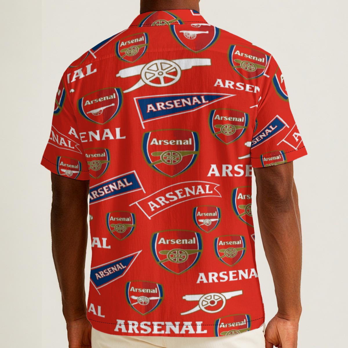 Arsenal FC  Men's Hawaiian Shirt With Button Closure |115GSM Cotton poplin