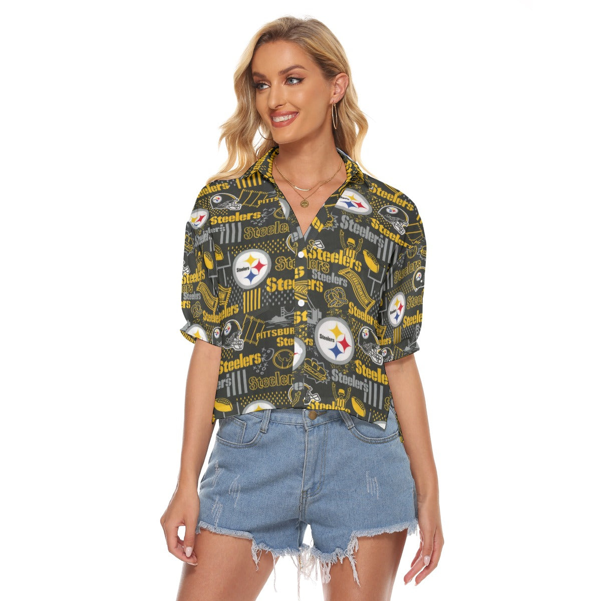 Pittsburgh Steelers Women's V-neck Shirts – game day outfit, nfl fan apparel, image 708