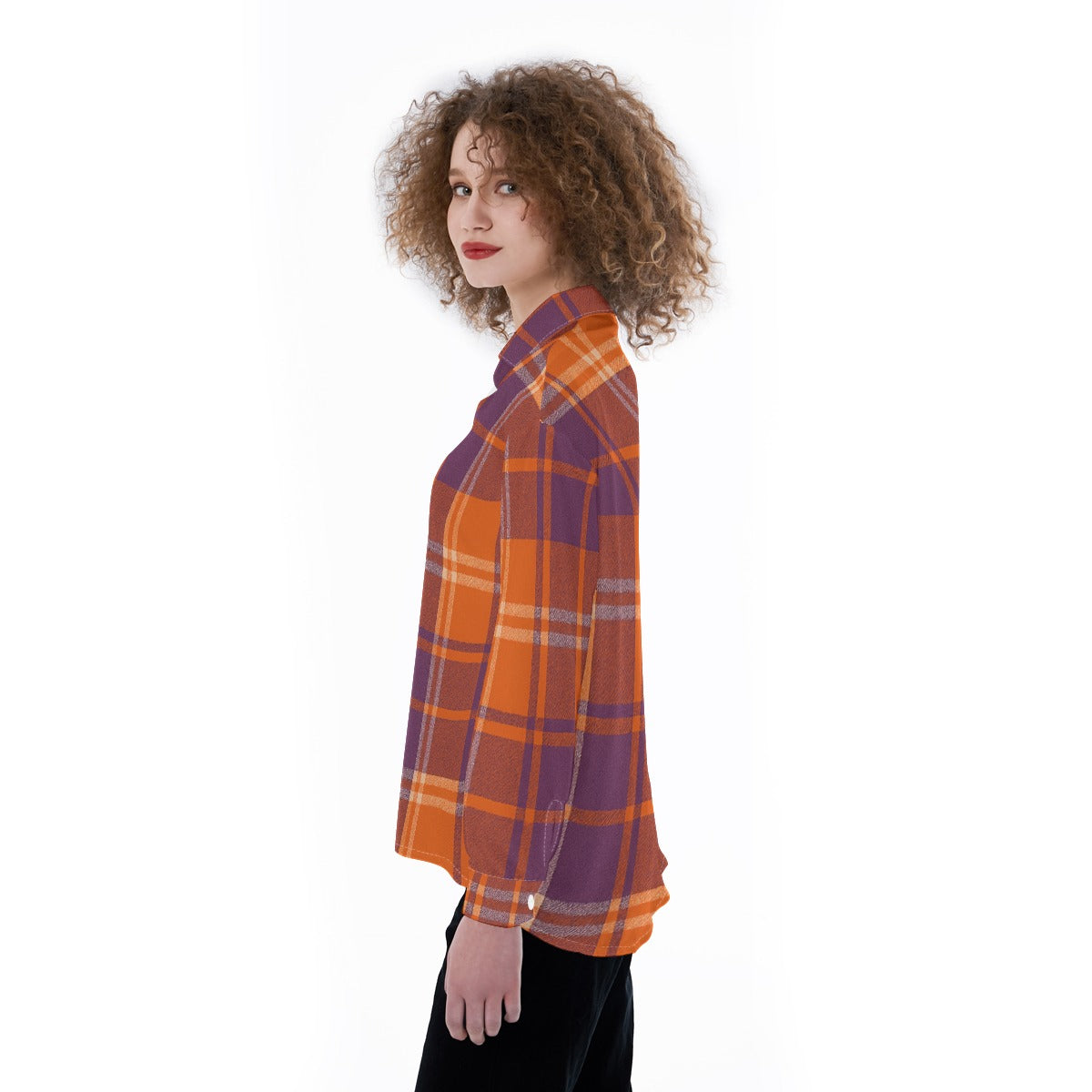 auburn tigers tartan plaid orange navy  women tartan plaid game day shirt