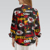 kansas-city-chiefs-womens-3-4-sleeve-shirt red gold football outfit image 2.0