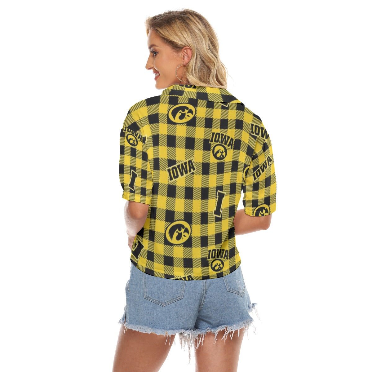 Iowa Hawkeyes Women's V-neck Shirts - Big Ten football apparel varsity sportswear product image 4.0