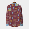 Aston Villa Stand Collar Shirt With Long Sleeve|110GSM Imitation Flax