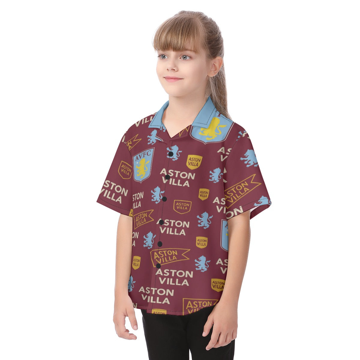 Aston Villa Kid's Hawaiian Vacation Shirt streetwear fashion product image 3