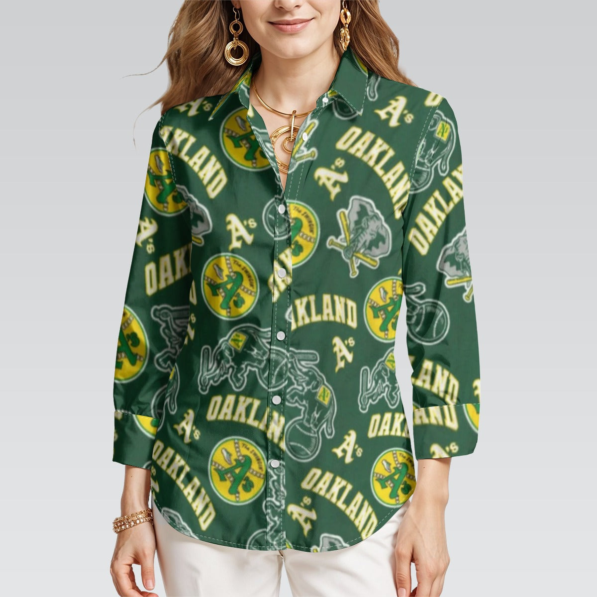 Oakland Athletics Women's 3/4 Sleeve Shirt oakland athletics baseball fan apparel game day outfit