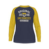 Original 1848 San Francisco Golden State Raglan Long Sleeve Shirt – Navy and Mustard Yellow – nfl fan apparel, sportswear style, image 1.0