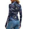 tennessee-titans-womens-mesh-t-shirt navy light blue football fabric breathable detail