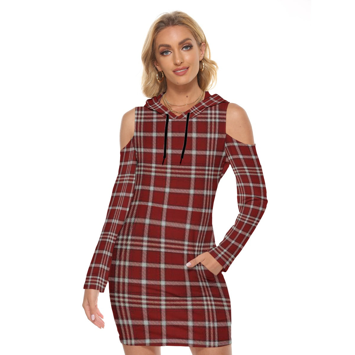 Alabama Crimson Tide Tartan Plaid Crimson White Women's Tight Dress streetwear fashion product image 3