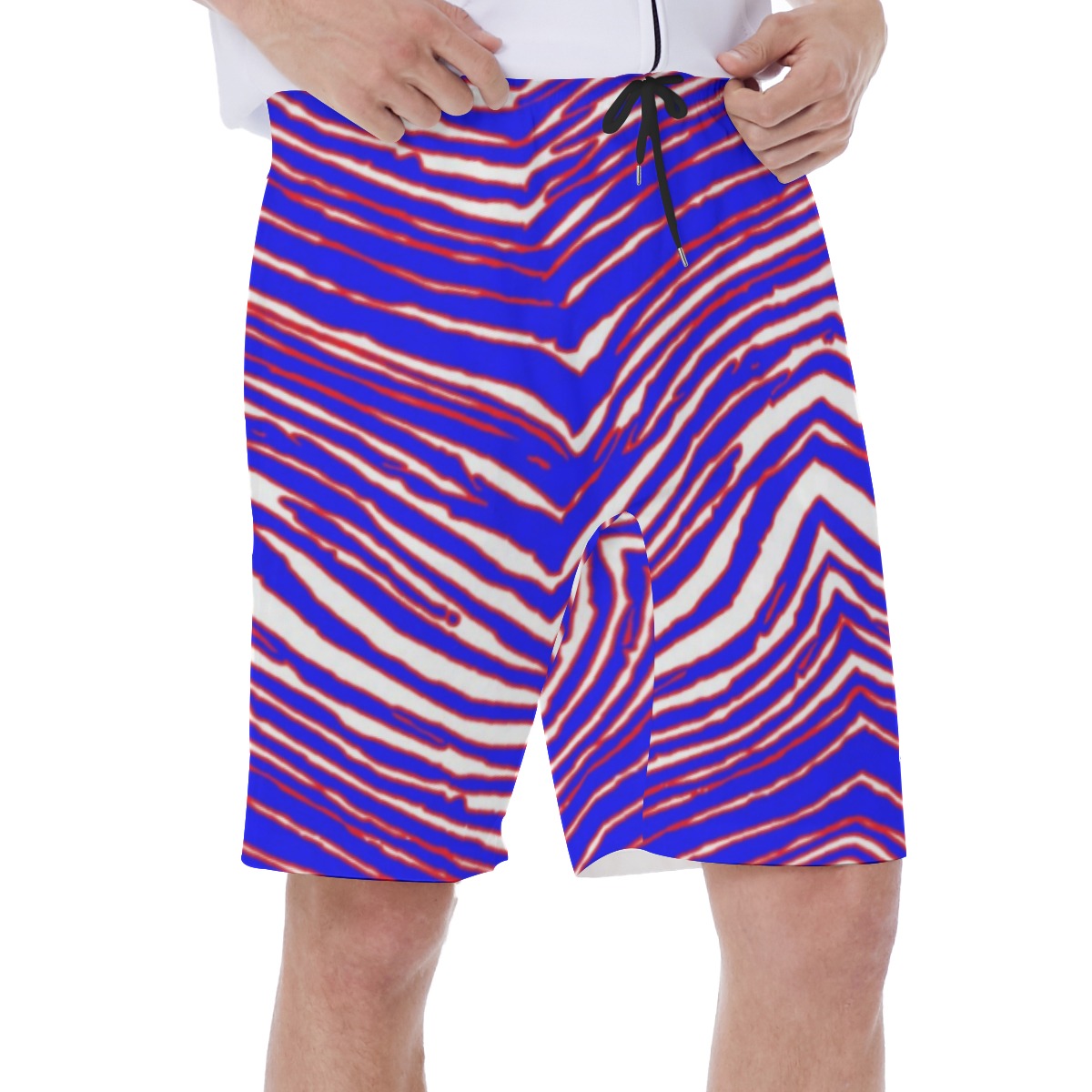 White Smoke Buffalo Zebra Football Men’s Beach Shorts With Lining – Game Day Summer Comfort