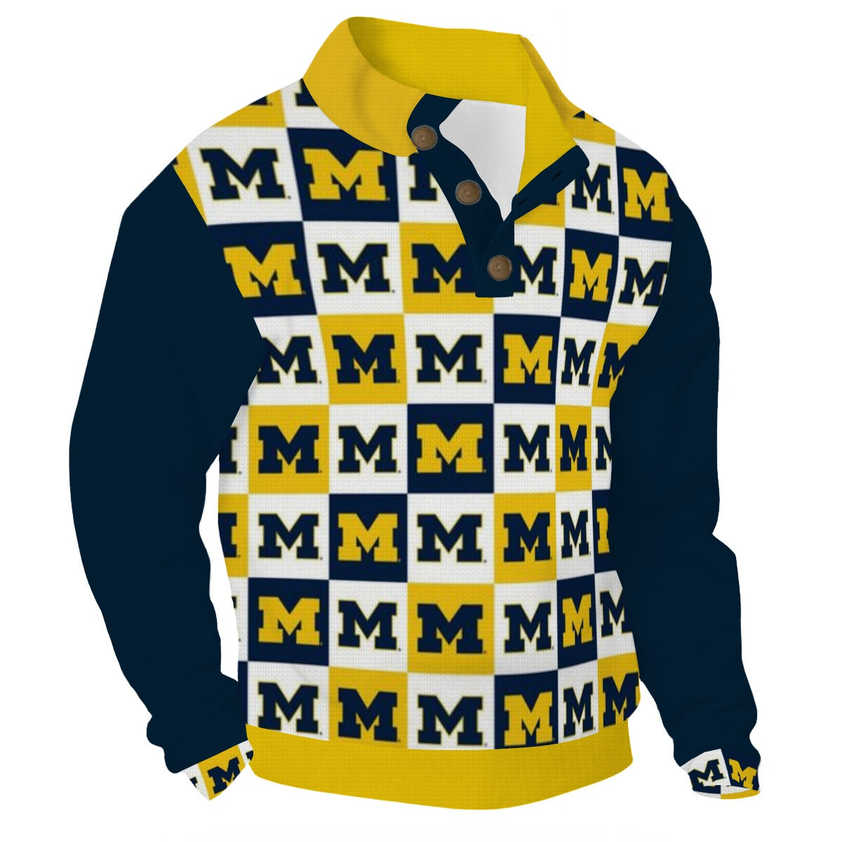 Michigan - Wolverines Men’s Casual Pullover Shirt With Half Zipper – game day outfit, sportswear style, image 1.0