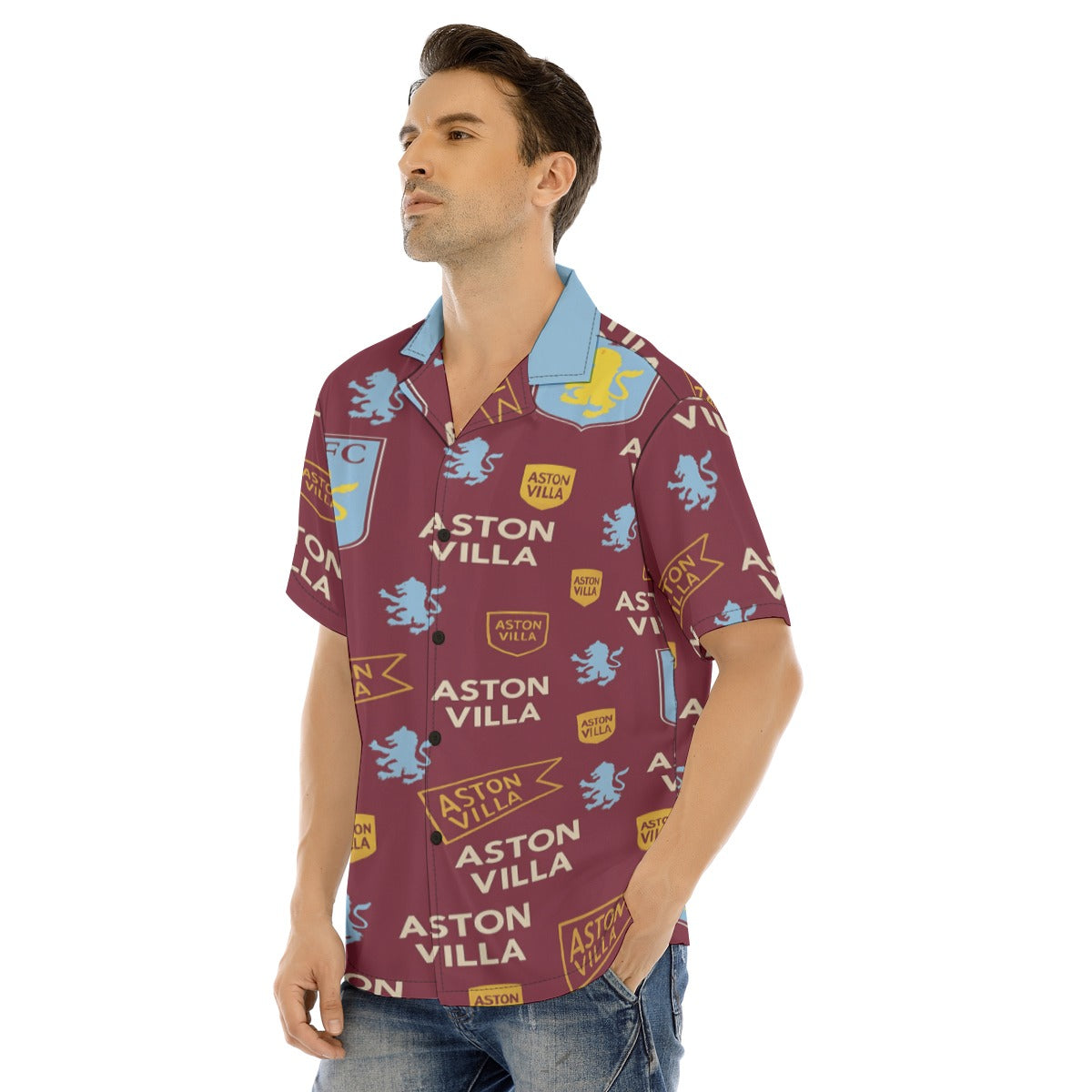 Aston Villa Man's Short Sleeves Shirt streetwear fashion product image 3