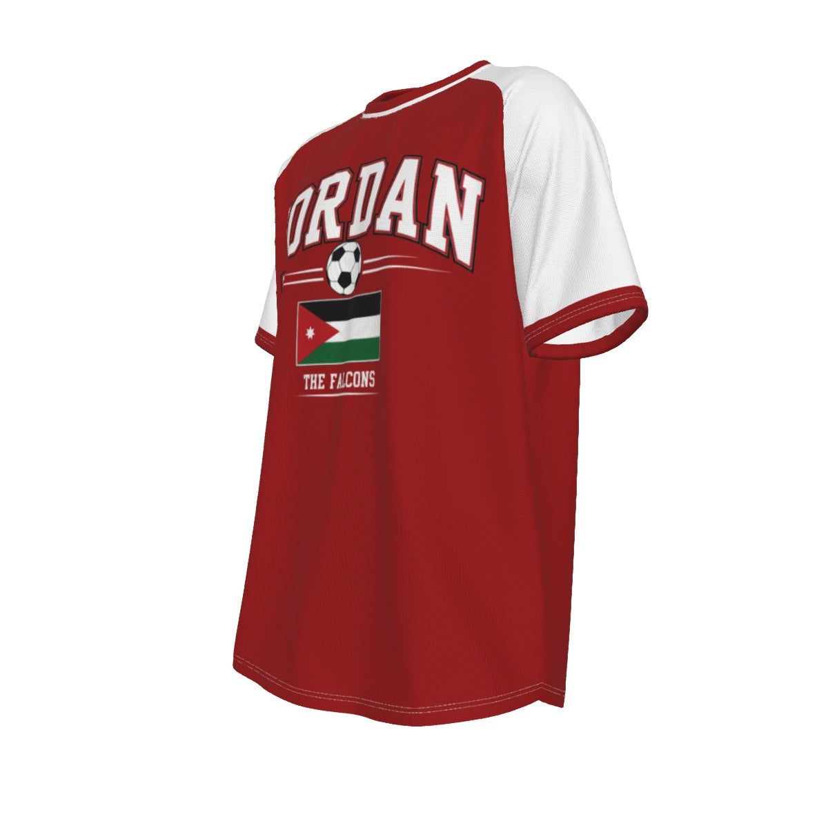 Jordan Soccer T-Shirt Red White – Jordan Football Shirt The Falcons Fan Tee streetwear fashion product image 7