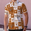 Texas Longhorns Men's Polo Collar Jersey White varsity sports apparel