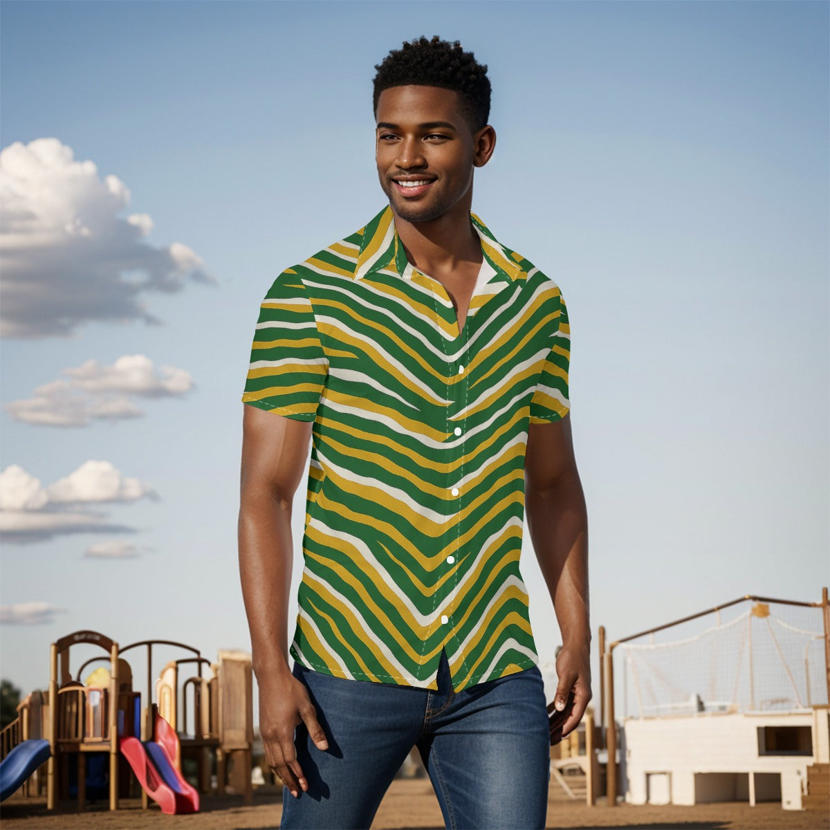 Gray Green Bay Football Yellow Green Men’s Shirt – Game Day Streetwear