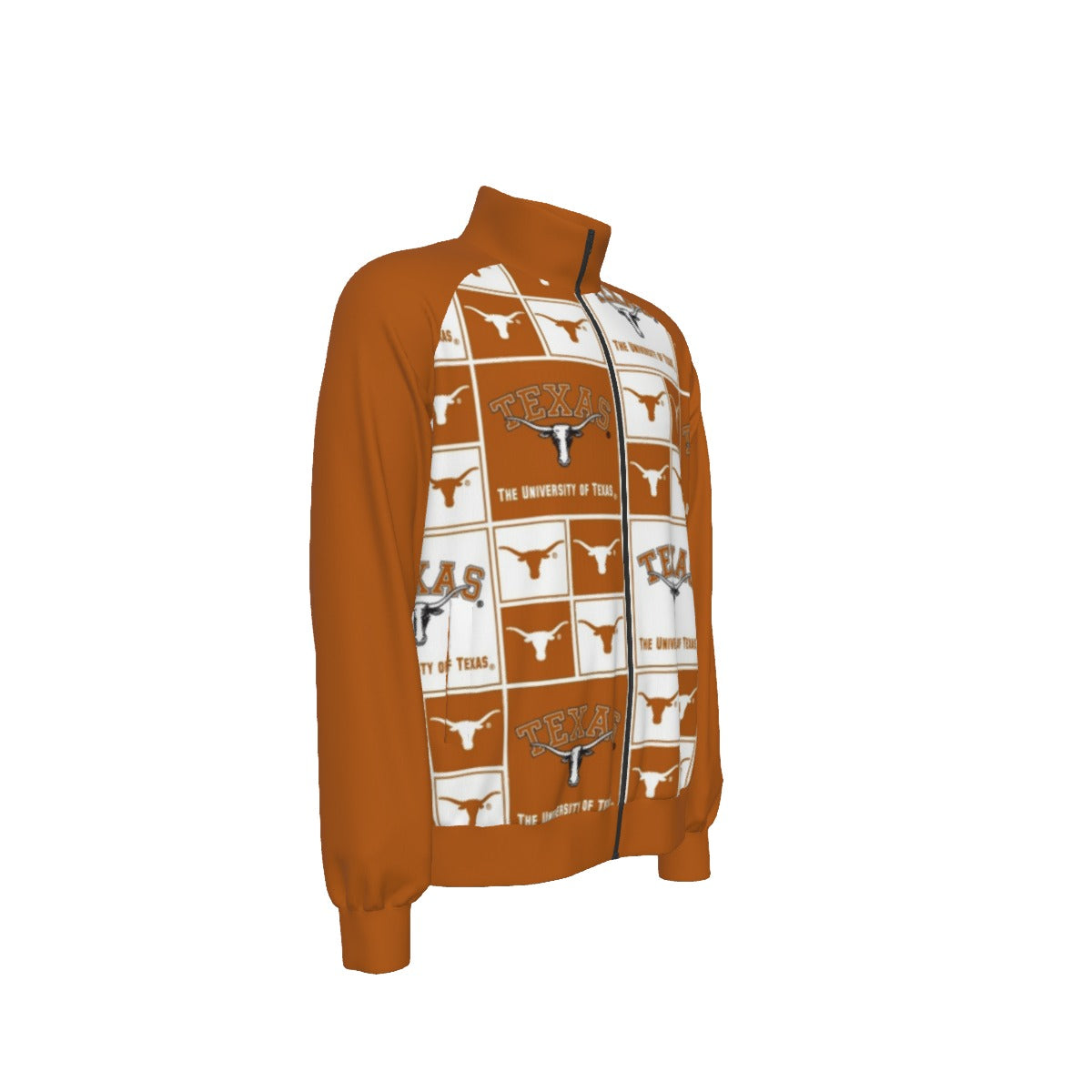 White Smoke Texas at Austin - Longhorns Raglan-Sleeve Stand Collar Jacket