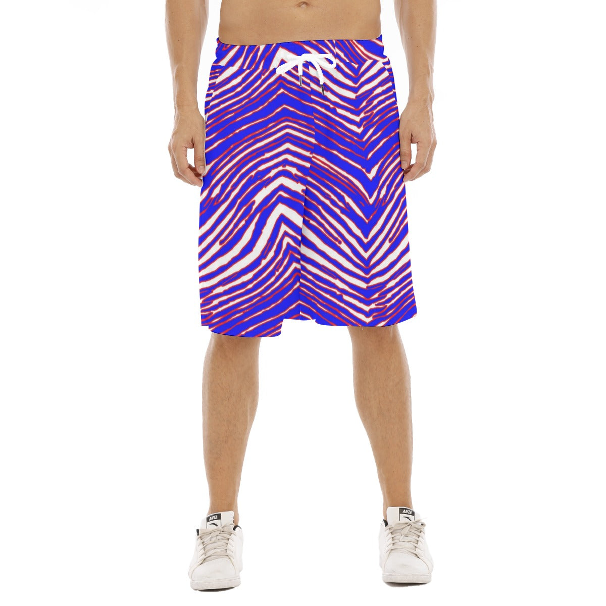 Buffalo football  Men's Tether Loose Shorts With Pocket – Red Blue White Zebra Game Day Style