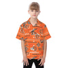 Cincinnati Bengals Kid's Hawaiian Vacation Shirt black orange football back view game day look