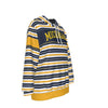 White Smoke Michigan Varsity Striped Women's Pullover Hoodie