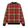 White Smoke San Francisco Football Plaid Fleece Jacket Red and Gold Tartan Streetwear Game Day Layer