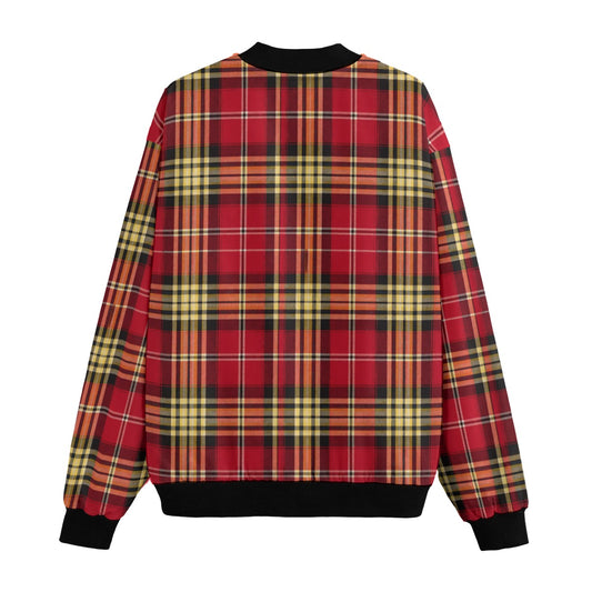 San Francisco Football Plaid Fleece Jacket Red and Gold Tartan Streetwear Game Day Layer