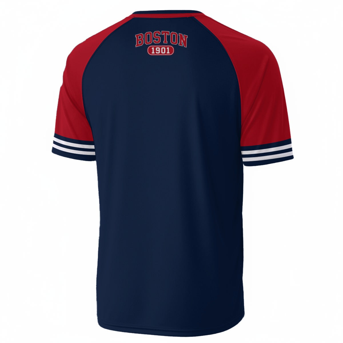 Boston 1901 Baseball T-Shirt – Navy and Red Vintage Raglan Tee – Classic Game Day Shirt