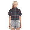navy gray plaid women game day shirt