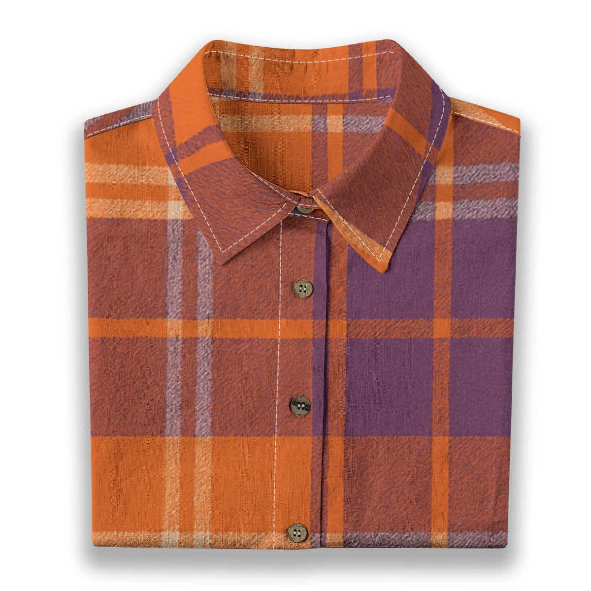 auburn tigers tartan plaid orange navy  women tartan plaid game day shirt
