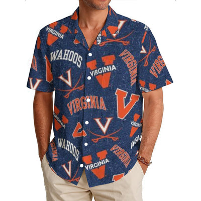 Virginia Cavaliers Men's Hawaiian Shirt|150GSM White sports streetwear apparel