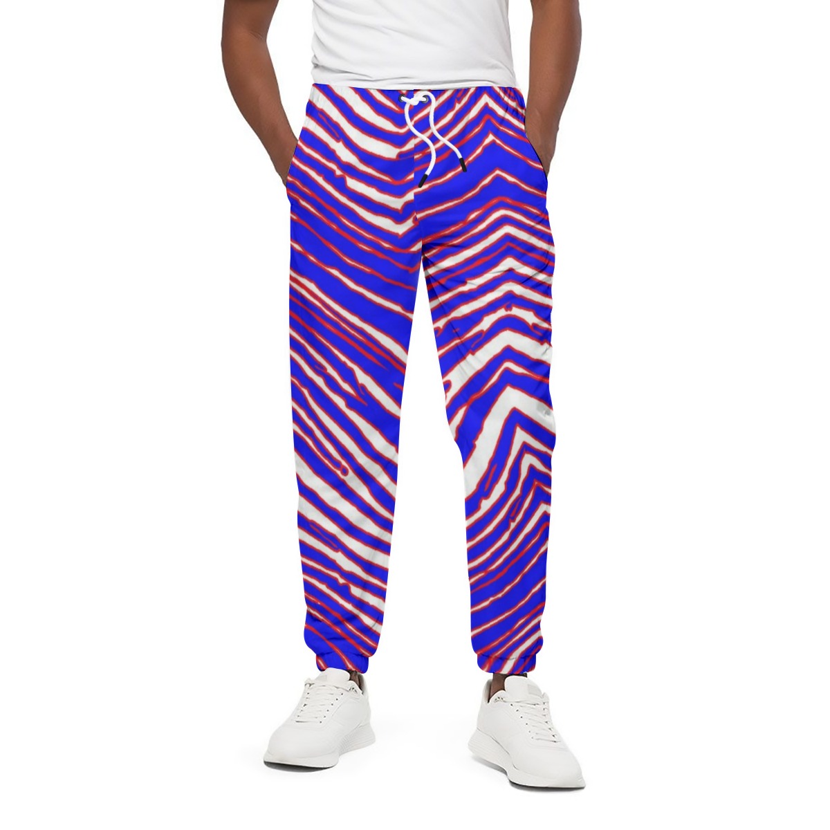Buffalo football Unisex Pants | 310GSM Cotton – Red Blue White Zebra Game Day Style
