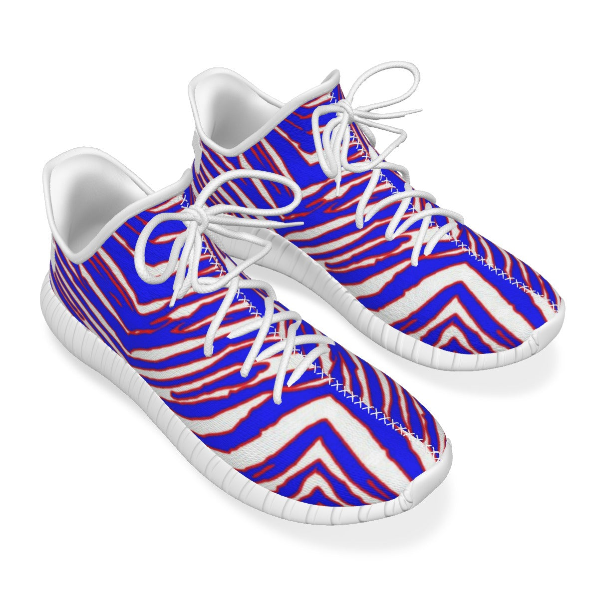 Buffalo football Coconut Shoes – Red Blue White Zebra Game Day Style