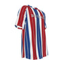 White Smoke Buffalo Football Striped O-neck Short Sleeve T-shirt