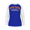 New York Baseball Blue Raglan Shirt with White Sleeves – Long Sleeve Game Day Tee – football shirt, sportswear style, image 1.0