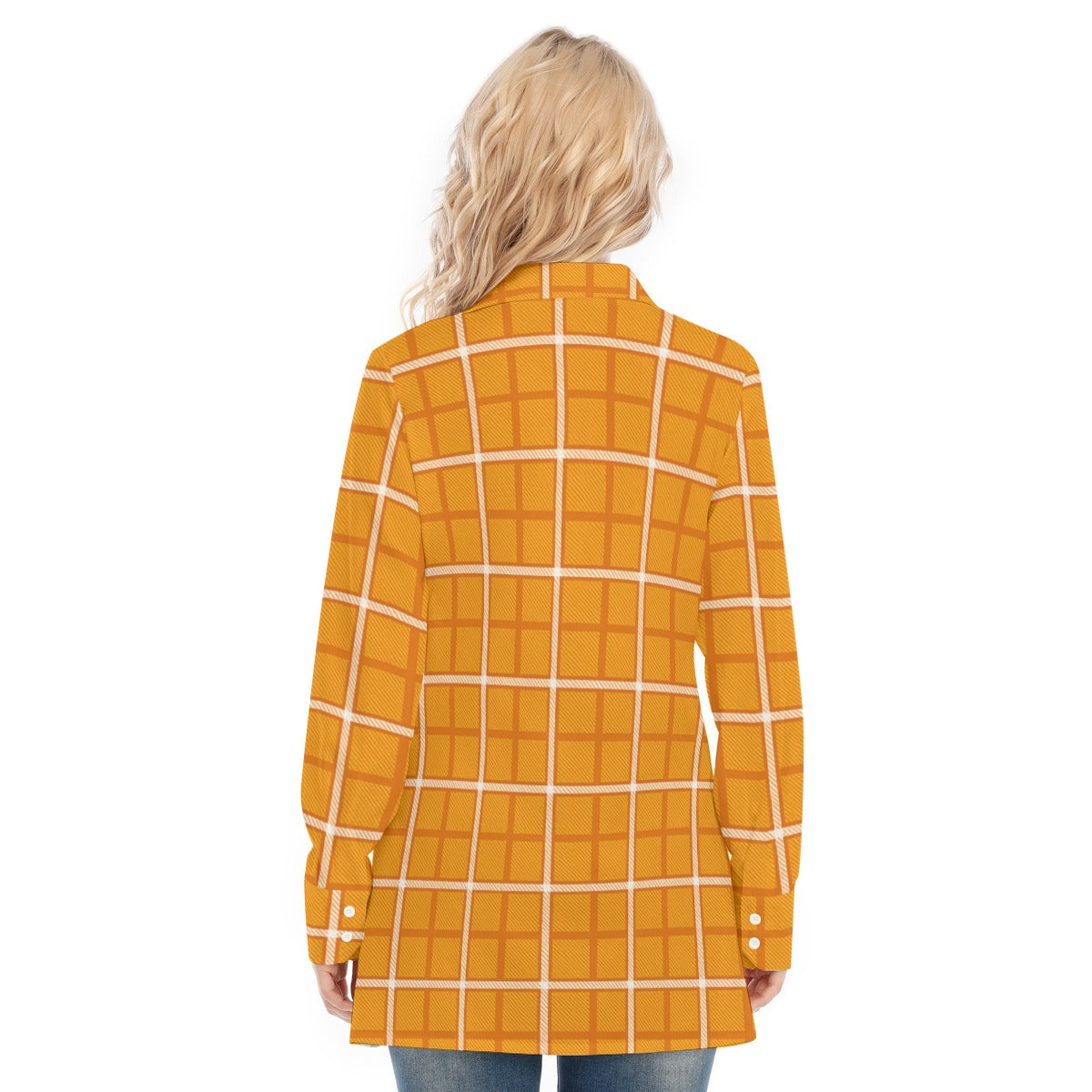 Tennessee Volunteers Orange White Plaid Womens Long Shirt 2 orange white plaid women fashion apparel