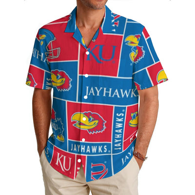 Kansas Jayhawks Men's Hawaiian Shirt|150GSM varsity sportswear product image 1.0
