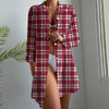 Alabama Crimson Tide Tartan Plaid Crimson White Women's Long Sleeve Shirt Dress