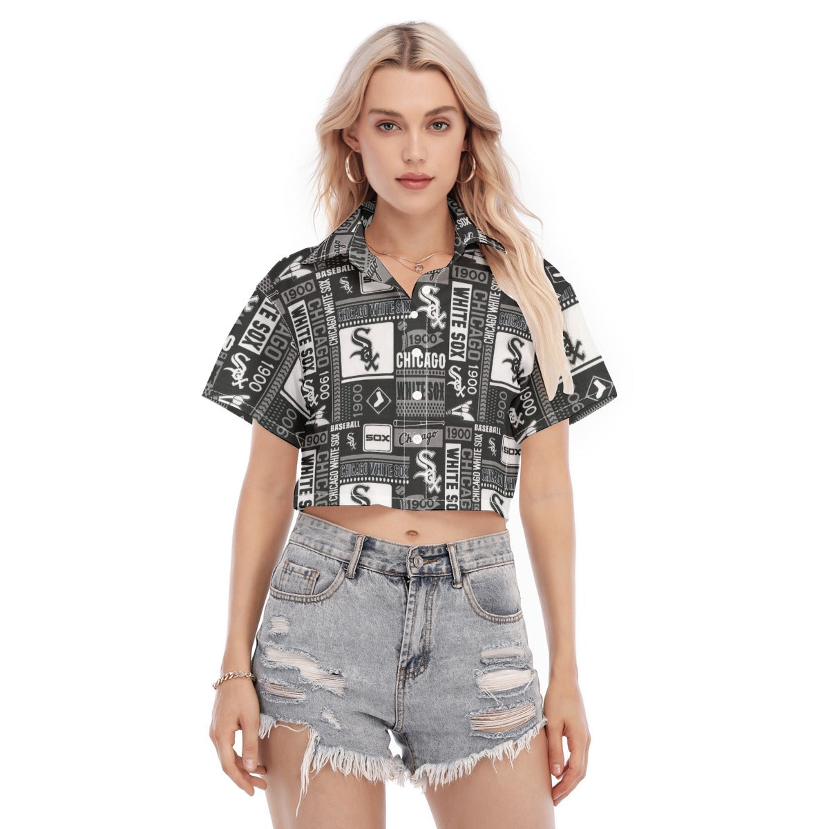 Chicago White Sox Women's Cropped Shirt chicago white sox baseball fan apparel streetwear game day outfit