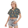 jacksonville-jaguars-womens-cropped-shirt teal black football side view modern fit