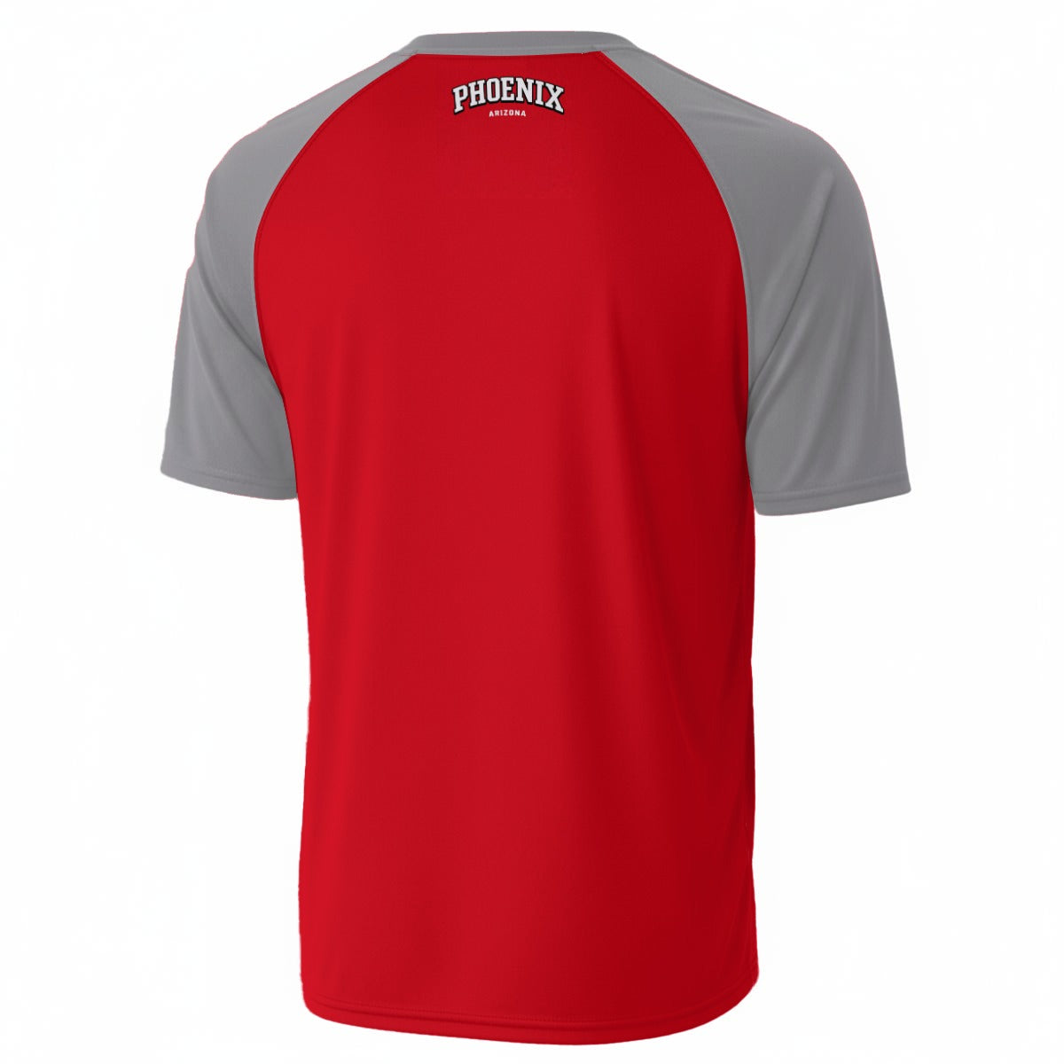 White Smoke Phoenix Arizona Varsity Style T-Shirt – Red and Gray Athletic Streetwear City Shirt