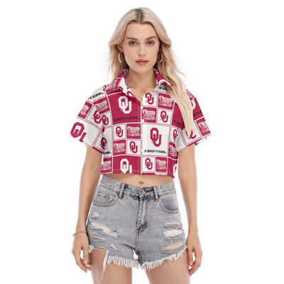 Oklahoma Sooners Women's Cropped Shirt - Big 12 football apparel varsity sportswear product image 1.0