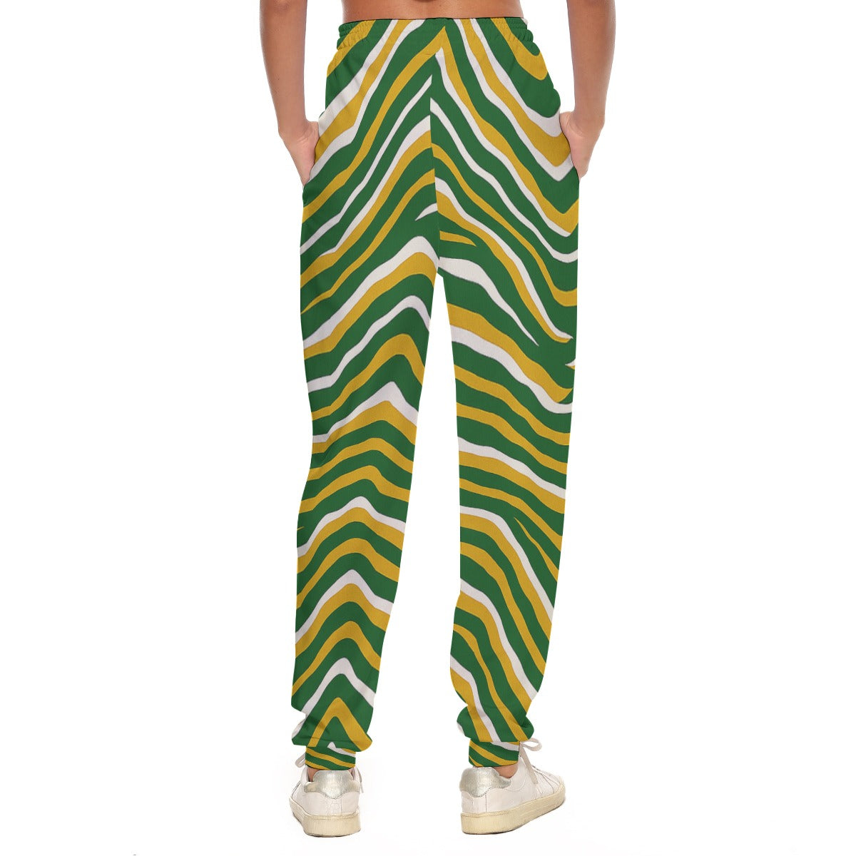White Smoke Green Bay Football Yellow Green Women’s Casual Pants – Game Day Streetwear