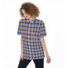 florida gators tartan plaid blue orange women's short sleeve shirt with pocket women tartan plaid game day shirt