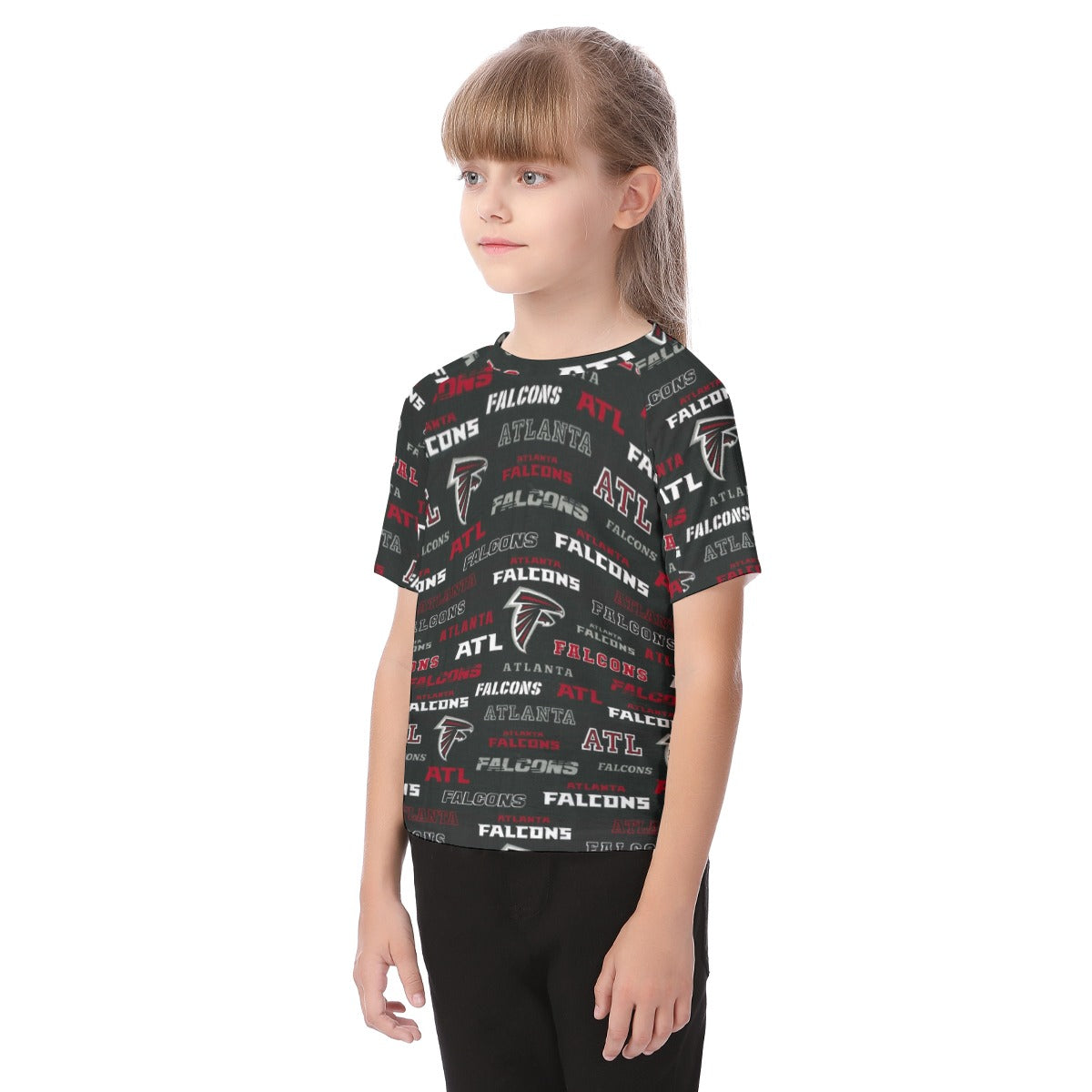 atlanta-falcons-kids-t-shirt red black football outfit fabric close-up