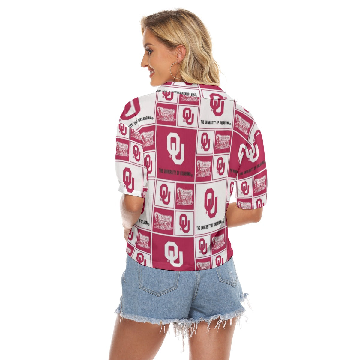 Oklahoma Sooners Women's V-neck Shirts - Big 12 football apparel varsity sportswear product image 4.0